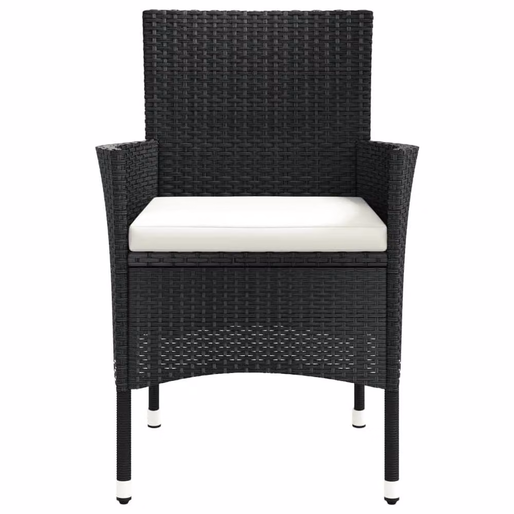 Berkfield Home Beautiful Garden Chairs with Cushions, 2 Piece Set, Black Poly Rattan – 3