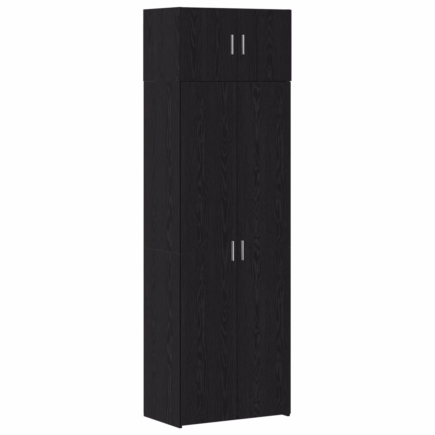 Berkfield Home Black Oak Storage Cabinet with Hinged Doors and Internal Shelves, W: 70 cm, D: 42.5 cm, H: 225 cm – 2