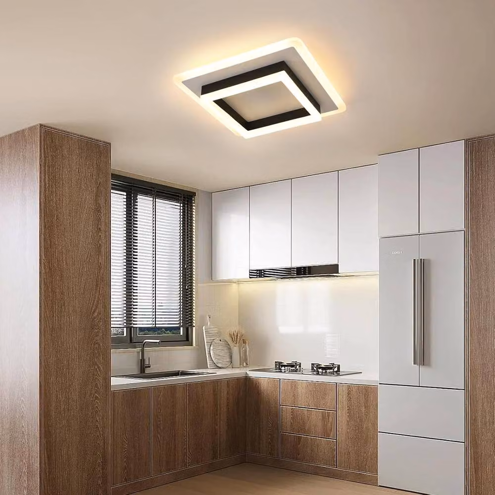 COMELY 30W Square LED Ceiling Light in Black with Acrylic Finish – 4