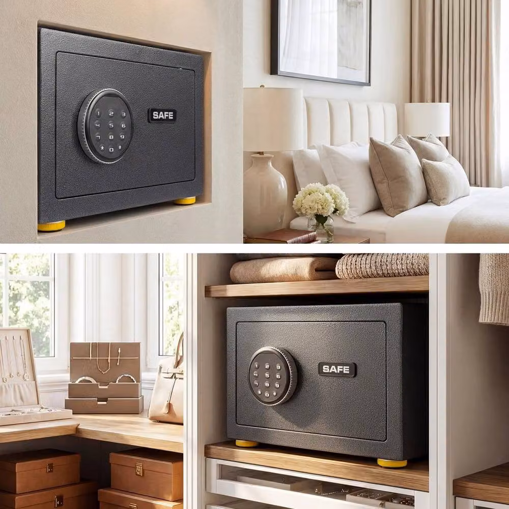 KORVIXA Electronic Solid Steel Wall Mounted Security Safe Box in Black – 4