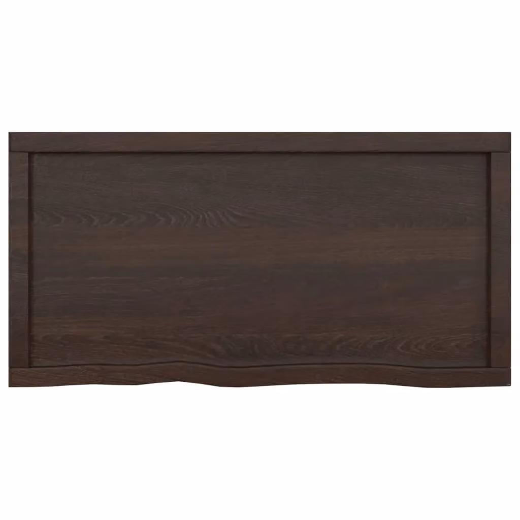 Berkfield Home Dark Grey Treated Solid Wood Oak Table Top W: 100 cm, D: 50 cm – 2