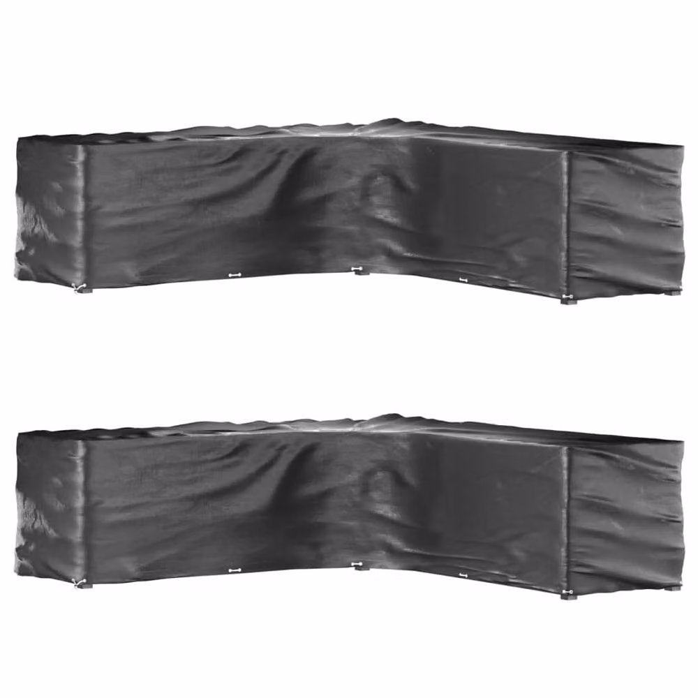 Berkfield Home L-Shaped Garden Furniture Covers, 2 Pack, Black, W/D/H: 300 x 300 x 90 cm – 2