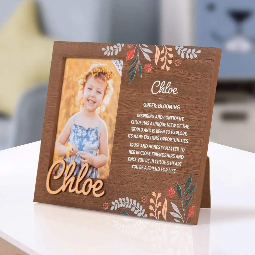 History & Heraldry Chloe Pre-personalised Child's Picture Frame, Brown, W: 8.5 cm x H: 11 cm – 2