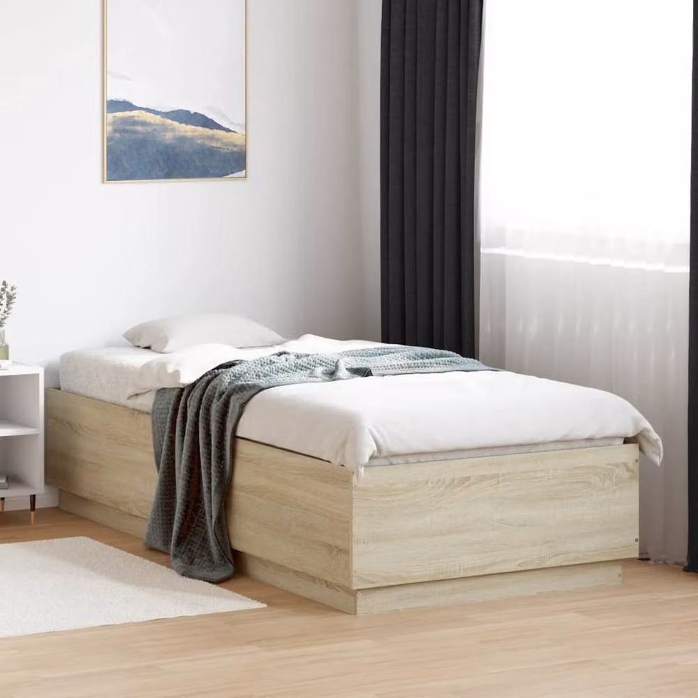 Berkfield Home Sonoma Oak Bed Frame with Drawers, Light Brown, W/D/H: 90 x 200 cm – 2