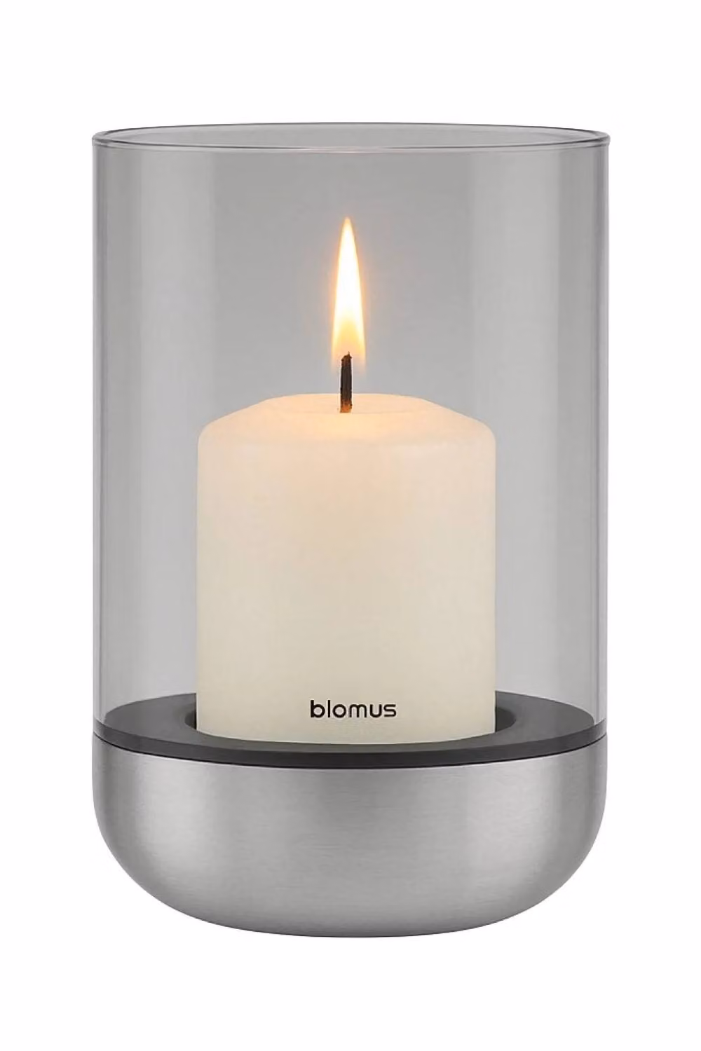 Blomus CALMA Lantern L in Matt Stainless Steel and Smoke Glass, Silver – 2