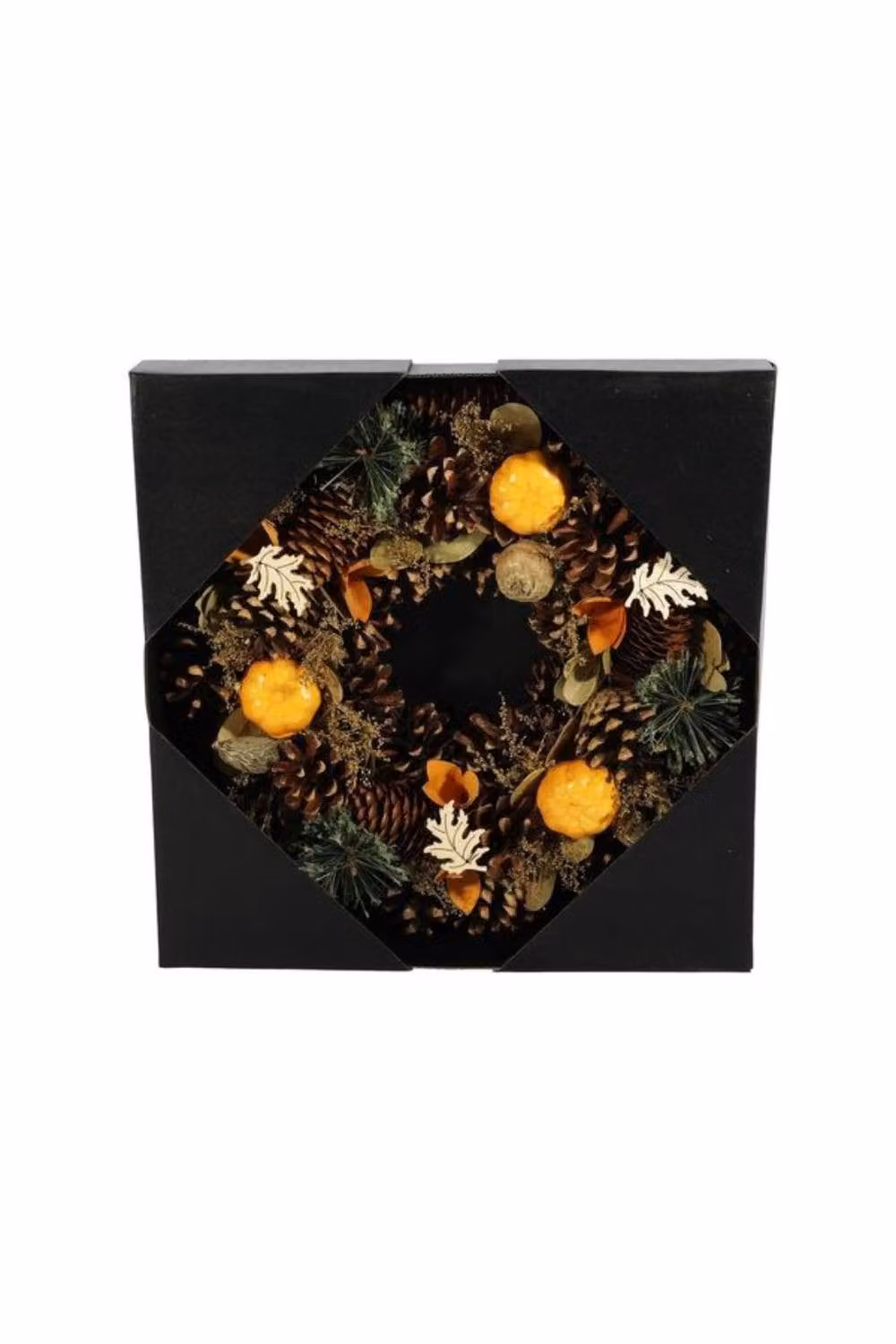 KDMD Autumn Pumpkin Wreath in Brown and Yellow, Diameter: 30 cm – 2