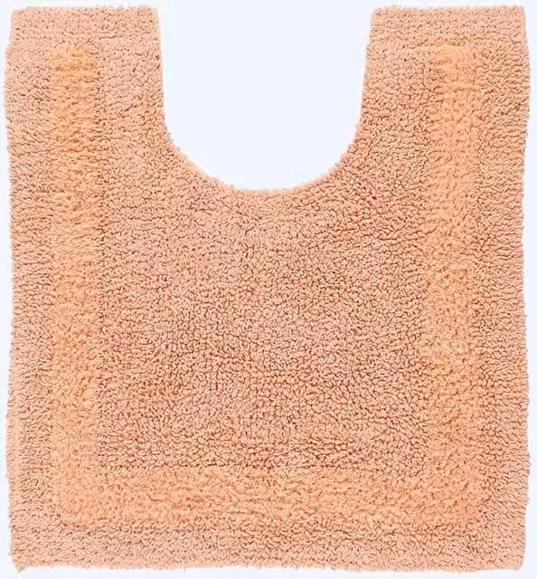 Homescapes Luxury Reversible Cotton Toilet Mat, Peach, W/D/H: 50 x 55 x 1 cm