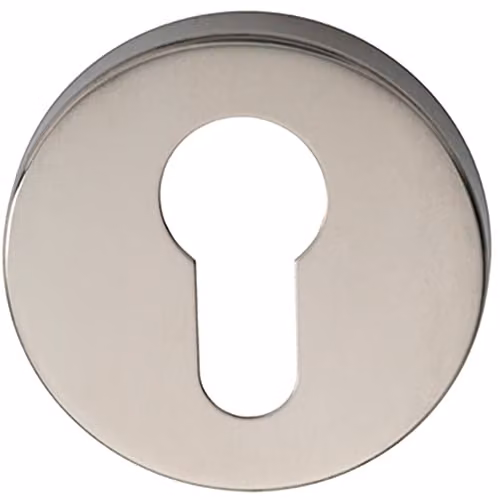 Loops 52mm Euro Profile Round Escutcheon with Concealed Fix in Bright Stainless Steel