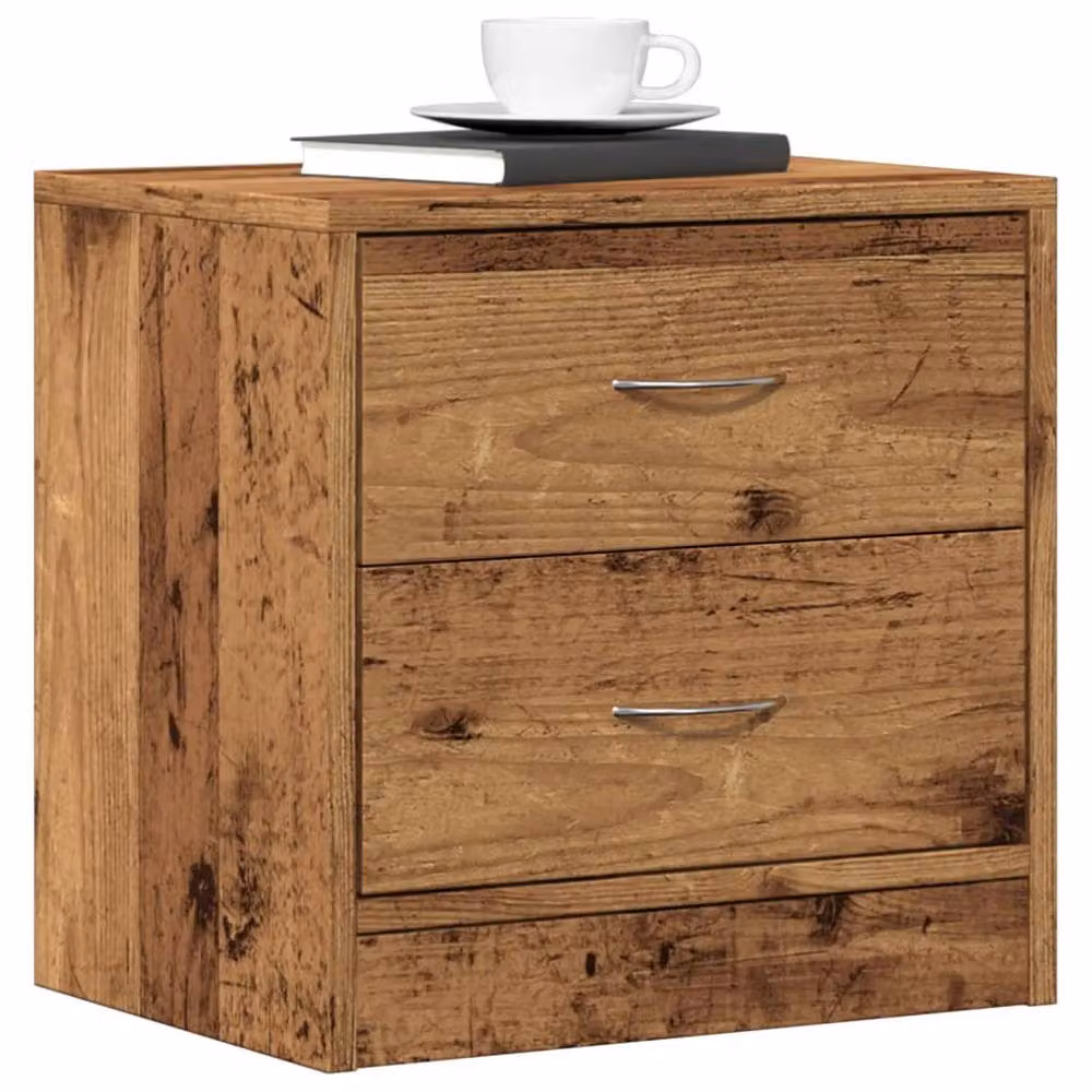Berkfield Home Stylish Rustic Bedside Cabinet in Brown, W/D/H: 40 x 30 x 40 cm – 2