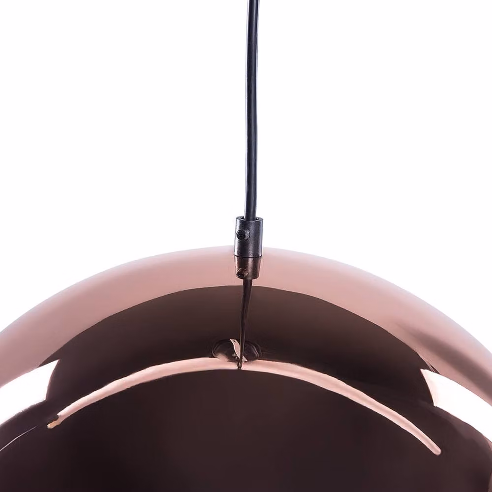 Wyld and Coco Modern Sphere Pendant Lamp in Glossy Copper and Black Metal – 4