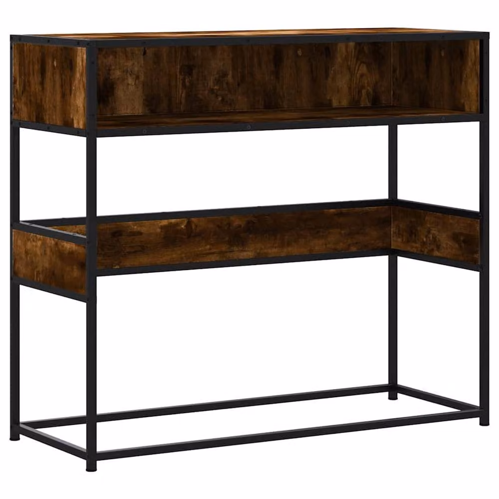 Berkfield Home Decorative Console Table in Smoked Oak Brown, W/D/H: 90 x 35 x 80 cm – 2