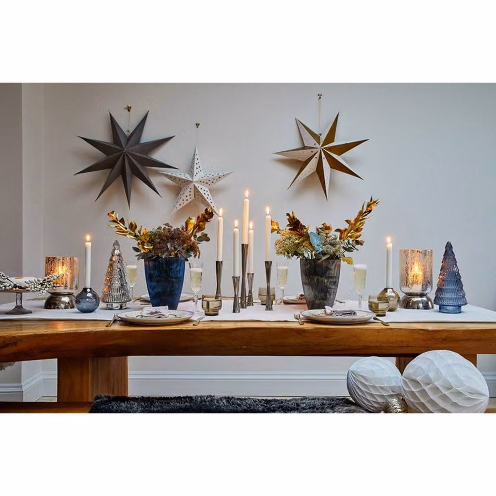 Lemon Pavilion Furniture and Decor Parker 5 Piece Metal Candle Centerpiece in Silver, W: 27 cm, D: 27 cm, H: 42 cm – 2