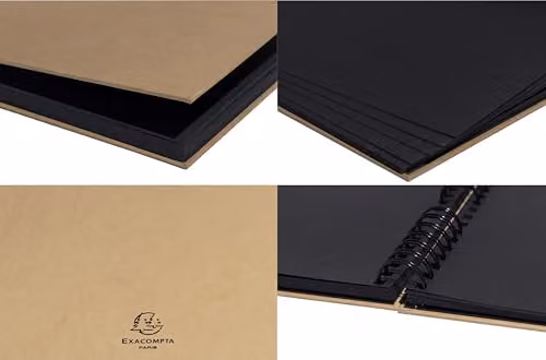 Exacompta SCRAP addict scrapbooking photo album with 70 black pages and 12 metallic ink markers – 8