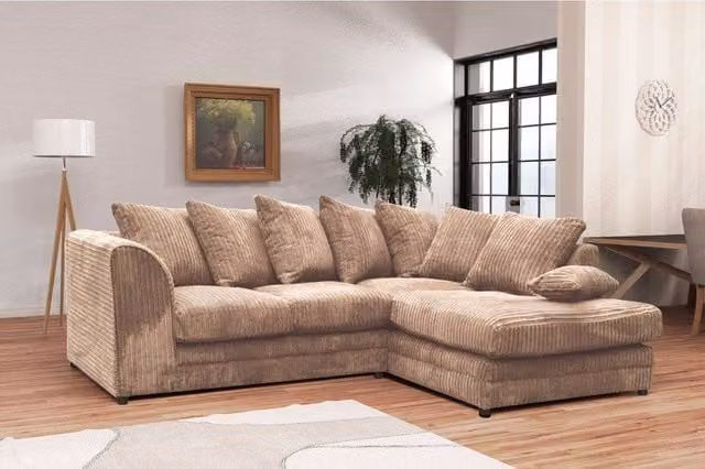 Snugg Furniture UK Limited Milo Jumbo Cord Corner Sofa, Right Hand, Light Beige