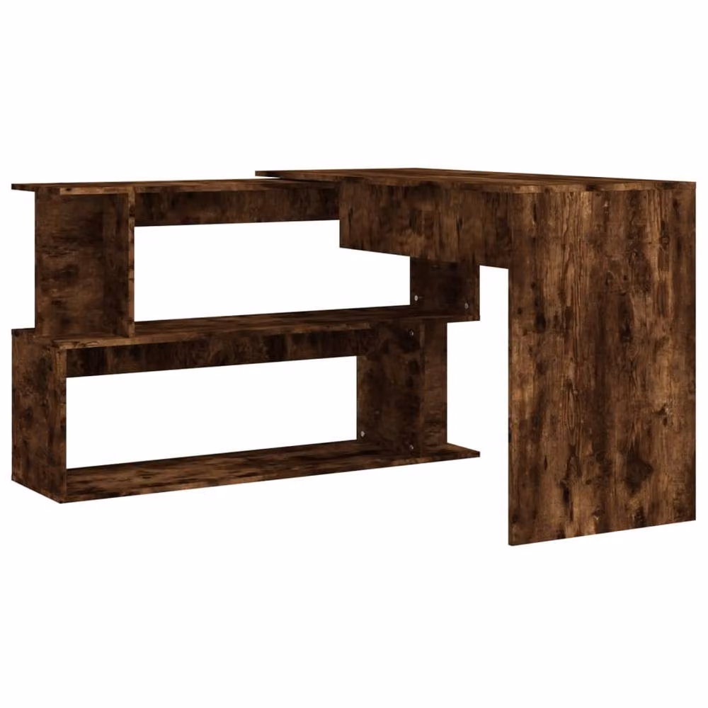 Berkfield Home Corner Desk in Smoked Oak Brown, W/D/H: 200 x 50 x 76 cm – 4