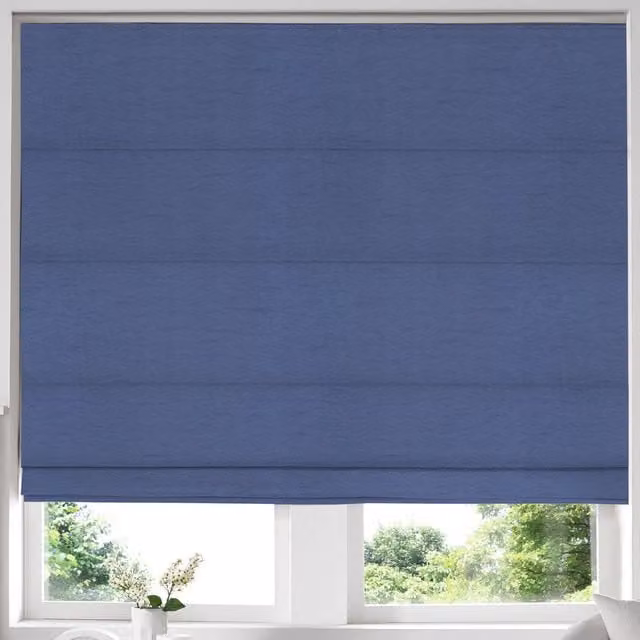 Simply Collection Iowa Silk Essence Made to Measure Blackout Roman Blind in Blue