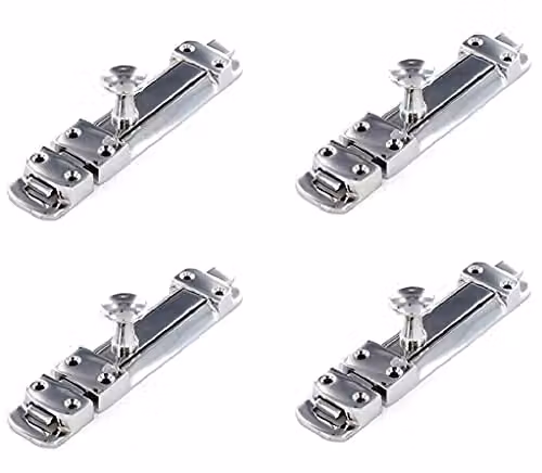 Golden Grace Silver Door Add Lock, Pack of 4