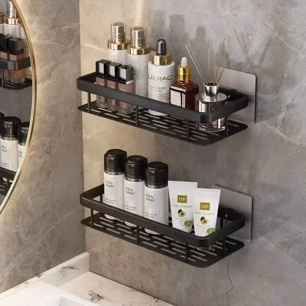 Kelvenix No Drill Wall Mounted Corner Shower Caddy in Black – 5