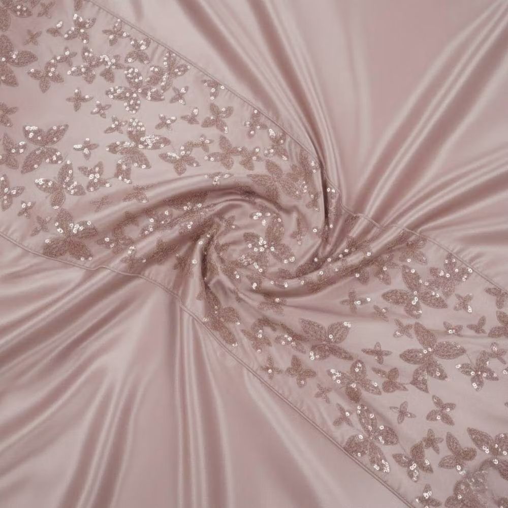 Snug City Pink Floral Embroidery Duvet Cover and Pillowcase Set, Single (90 x 200 cm) – 2