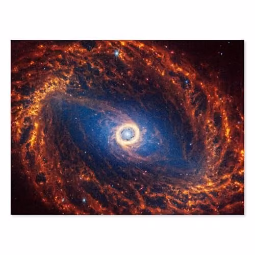 Artery8 NASA James Webb Telescope Spiral Galaxy NGC 1512 Multicolour Wall Art Paper Poster Print W/H: 45.7 x 61 cm