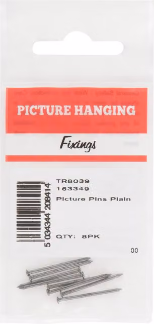 Hiatt Plain Picture Pins in Silver