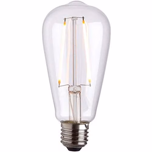 Loops Vintage Pear LED Filament Light Bulb, Warm White, E27, 2W, 210 Lumen, 2200K, Transparent Glass
