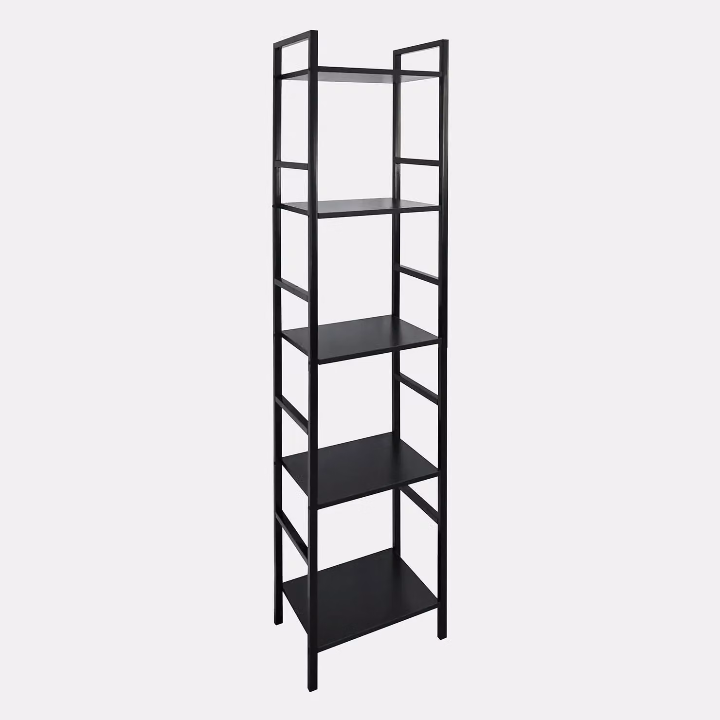 OHS 5 Tier Modern Metal and Wood Shelving Unit Storage Organiser in Black – 2