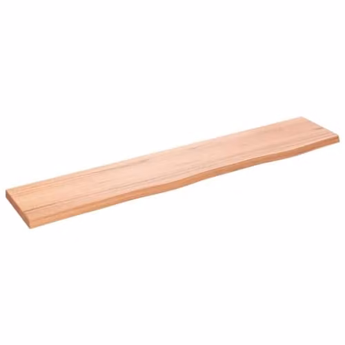 vidaXL Wall Mounted Oak Wood Shelf, Light Brown, W: 100 cm, D: 20 cm, H: 2 cm