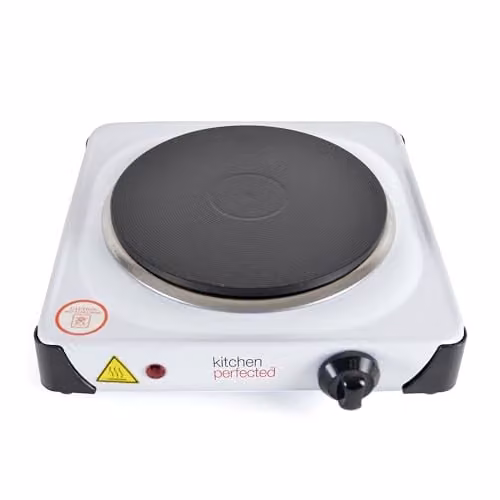 Lloydtron 1500W Single Cast Iron Radiant Hotplate with Overheat Protection and Auto Shut-off, White – 1