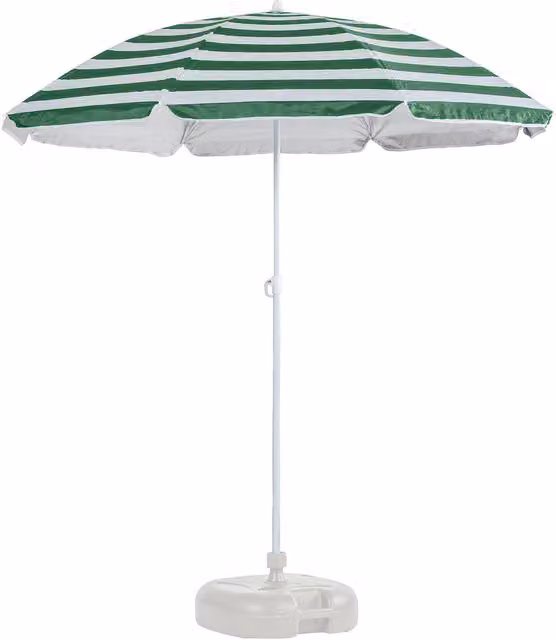 Harbour Housewares Metal Beach Parasol in Green and White Stripes
