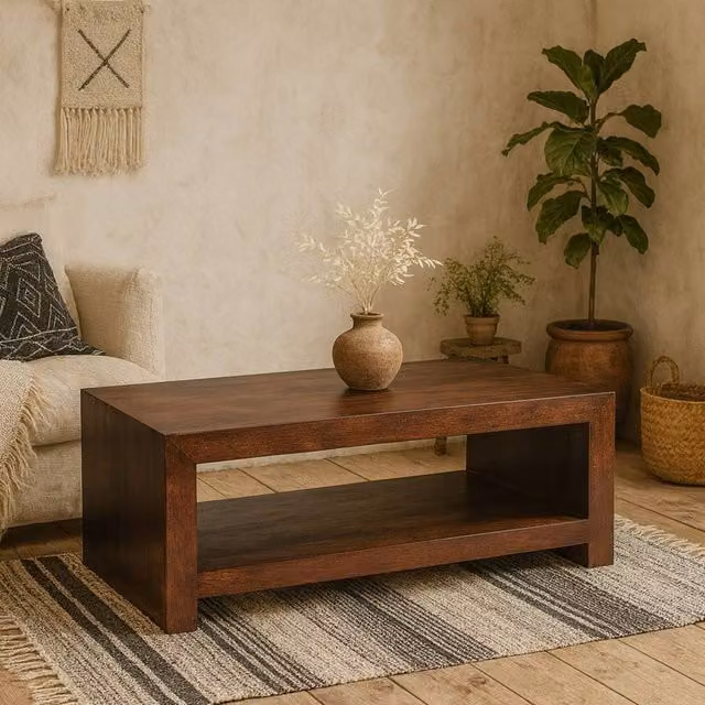 Wyld Haus Phuket Mango Wood Coffee Table in Brown, W/D/H: 60 x 60 x 40 cm – 1