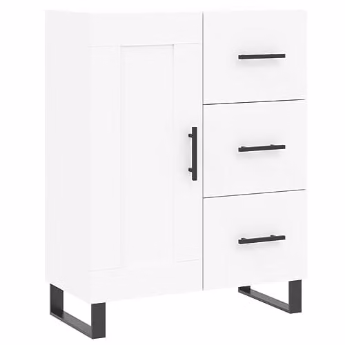 vidaXL Modern White Sideboard in Matt MDF and Metal, W/D/H: 69.5 x 34 x 90 cm – 1