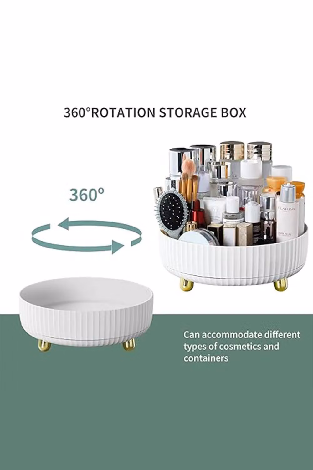 Living and Home White Rotating All-purpose Turntable Storage Organiser, Diameter: 28 cm – 2