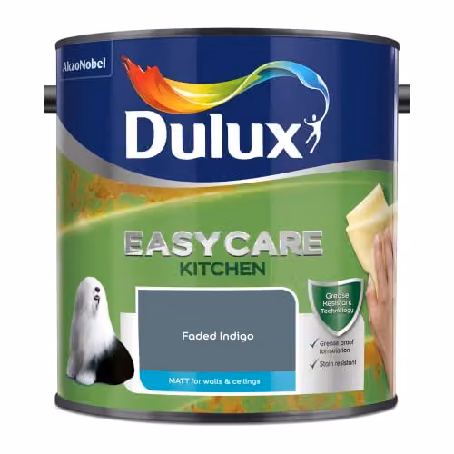 Dulux Easycare Matt Dispersion Paint, Faded Indigo, 2.5L – 2