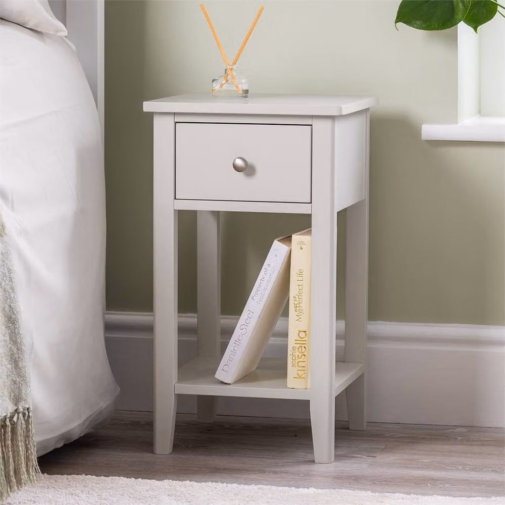 NESTLUNE Natural Slim Bedside Table and Modern Bedroom Nightstand, W/D/H: 100 x 15 x 15 cm – 2