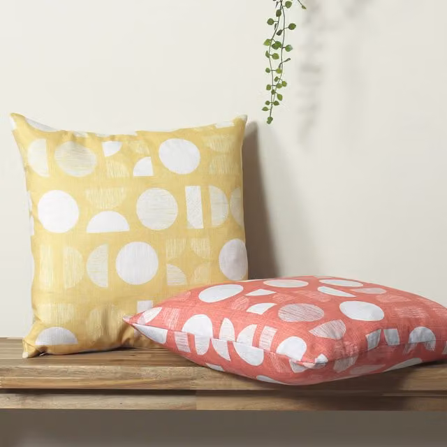 Make It A Home Malmo Scandi Graphic Square Cushion - Yellow