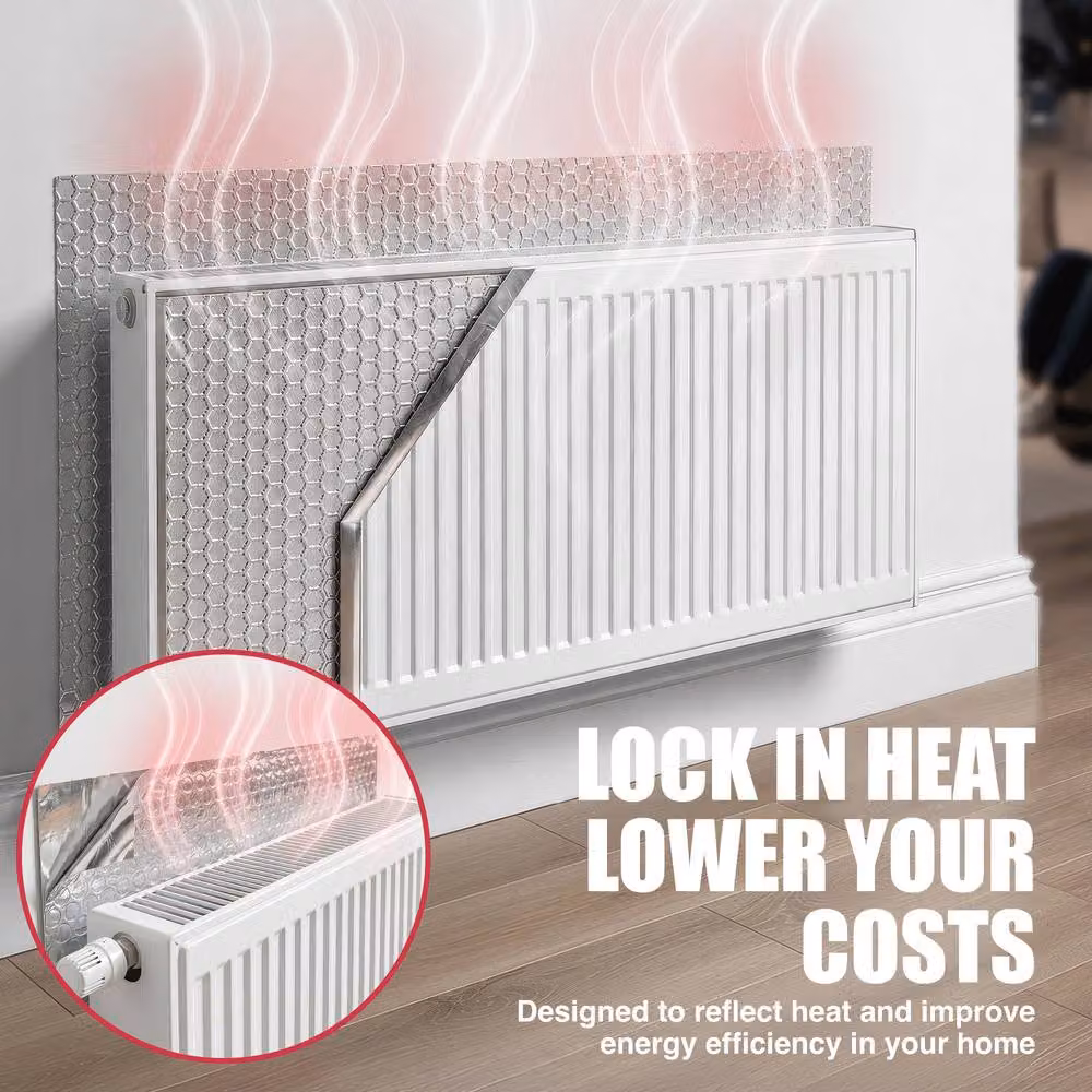 Haltons Self-Adhesive Aluminium Radiator Insulation Foil, Silver, W: 60 cm x L: 5 m – 4