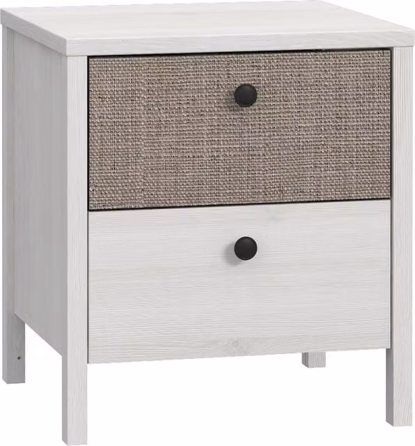 FWStyle 2 Drawer Bedside Table in White Oak with Matt Finish