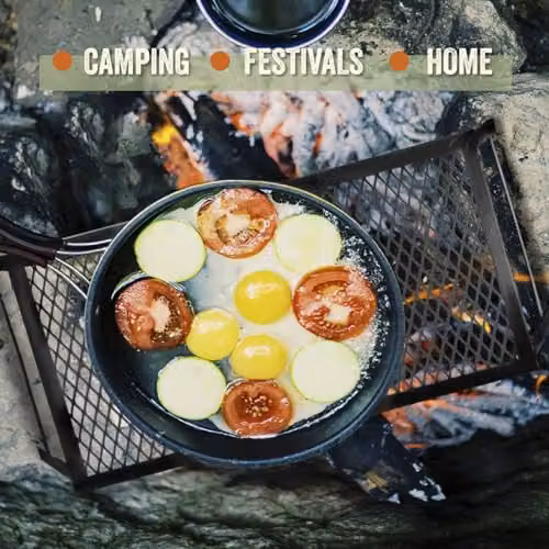Milestone Camping 63989 Heavy Duty Folding Campfire Grill in Black, W/D/H: 55 x 30 x 18 cm – 4