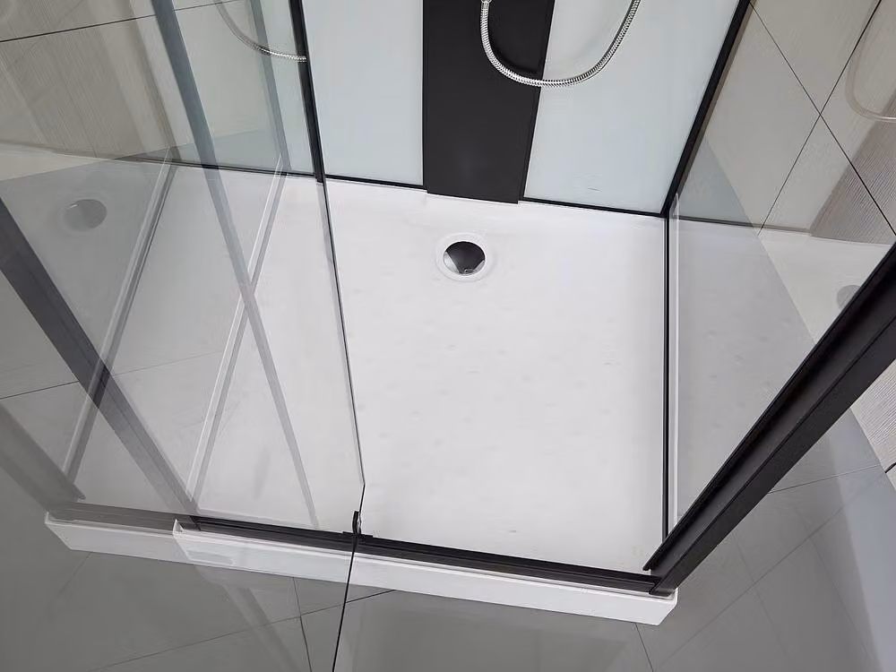 SHOWER&DESIGN Hydromassage Shower Cabin with 2 Massage Jet Zones and Hand Shower, Black, W: 90 cm, D: 90 cm, H: 215 cm – 6