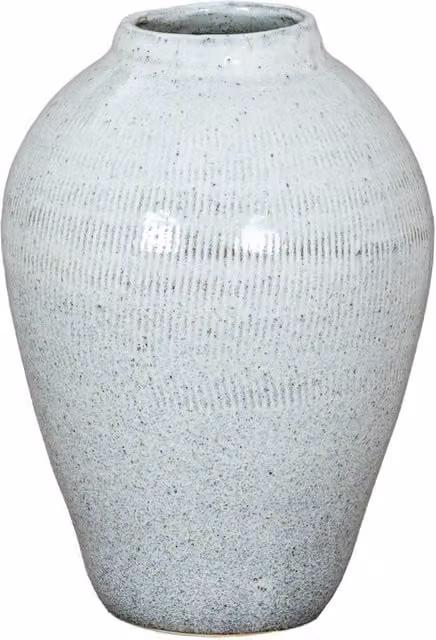 KDMD Kemi Large Olpe Vase, Modern White Sculpted Ceramic Tabletop Centrepiece