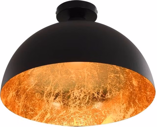 Berkfield Home Elegant Set of 2 Modern Semi-spherical Ceiling Lamps in Black and Gold/Brass with E27 Fitting