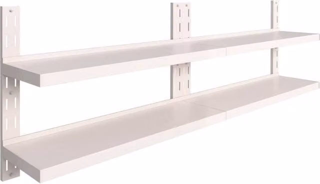 Berkfield Home 2-Tier Floating Wall Shelves, 2 Piece Stainless Steel Set in Grey, W: 240 cm, D: 30 cm – 1