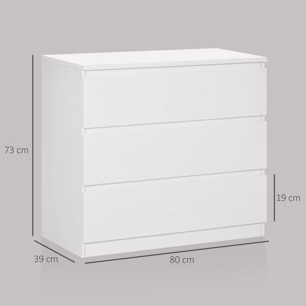 ERGOVEXA White Glossy Chest of Three Drawers – 2