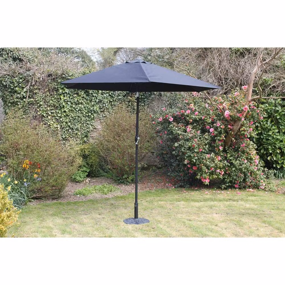 Churnet Valley Garden Furniture Ltd Black Aluminium and Polyester Parasol, W: 270 cm, D: 270 cm, H: 240 cm – 3