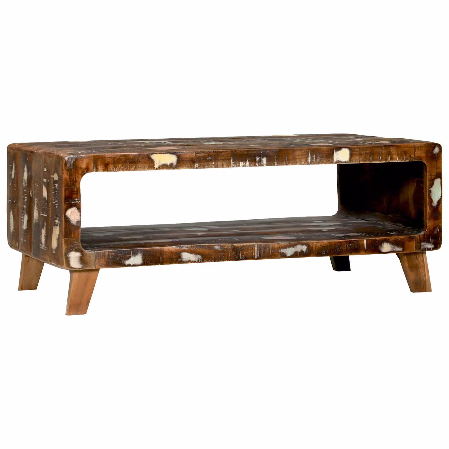 Berkfield Home Rustic Reclaimed Solid Wood Coffee Table in Brown, W/D/H: 90 x 50 x 35 cm – 2
