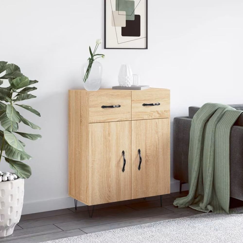 Berkfield Home Modern Sonoma Oak Sideboard in Brown, W/D/H: 69.5 x 34 x 90 cm – 2