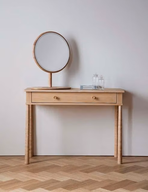 Gallery Direct Wycombe Dressing Table with Drawer in Natural Wood Finish