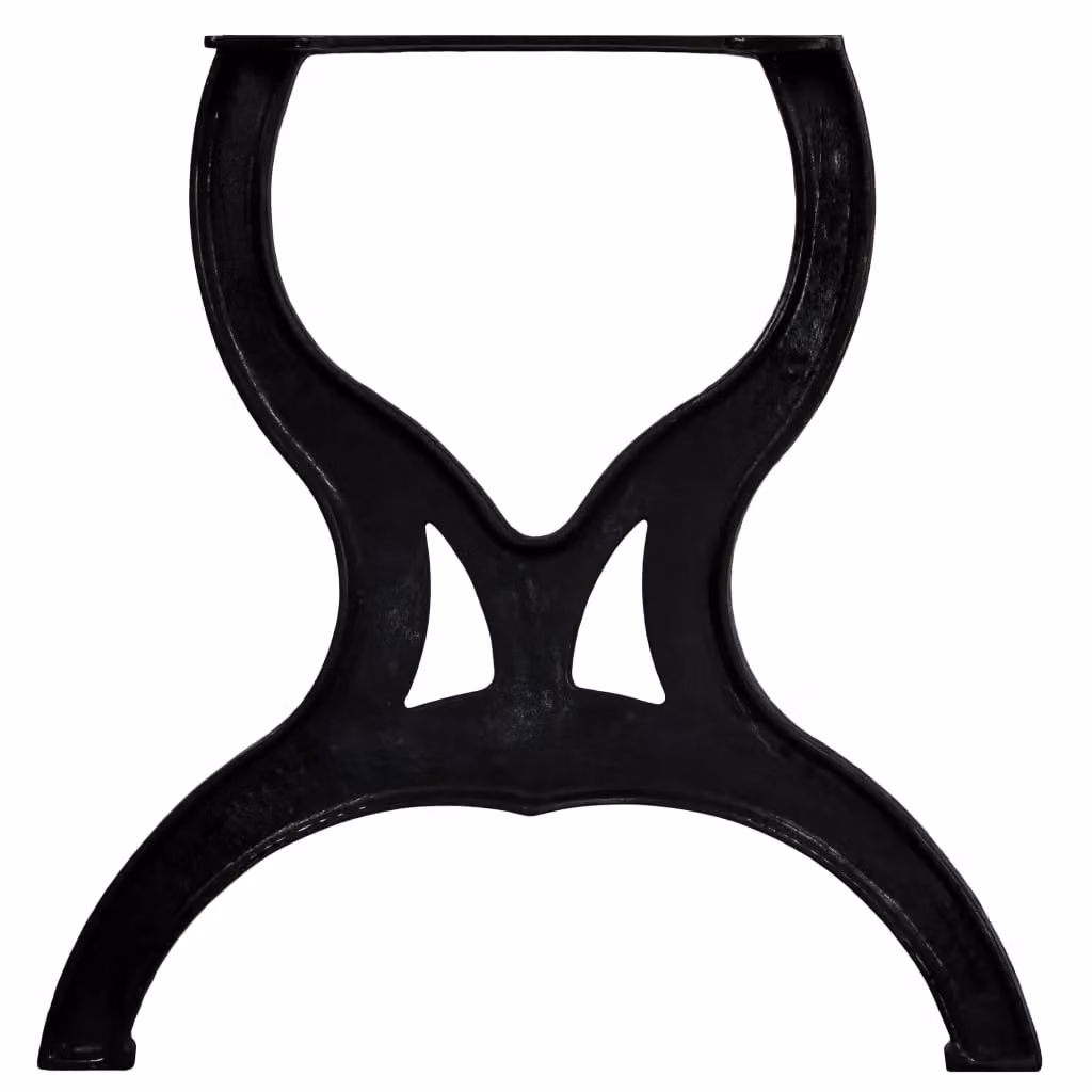 Berkfield Home X-Frame Cast Iron Dining Table Legs, 2 Pieces, Black – 3