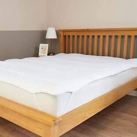 Early's of Witney Sateen Stripe Mattress Topper in White, Super King, 200 x 200 cm – 1